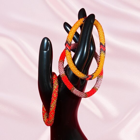 NEW never worn Sashka Bracelets - Orange and Red - Picture 1 of 4